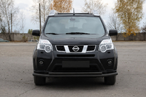 Nissan X-trail T31 2007-2014 гг. Передняя защита ST014 Black (нерж. сталь) фото 3