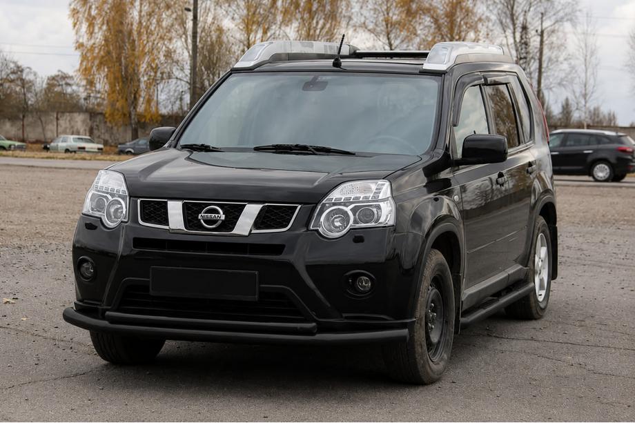 Nissan X-trail T31 2007-2014 гг. Передняя защита ST014 Black (нерж. сталь) Image