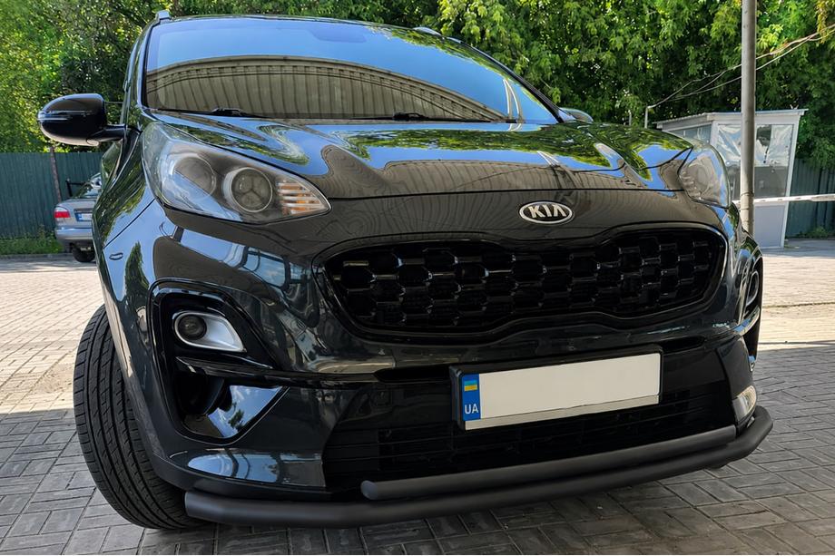 Kia Sportage 2015-2021 гг. Передняя защита ST014 Black (нерж. сталь) Image