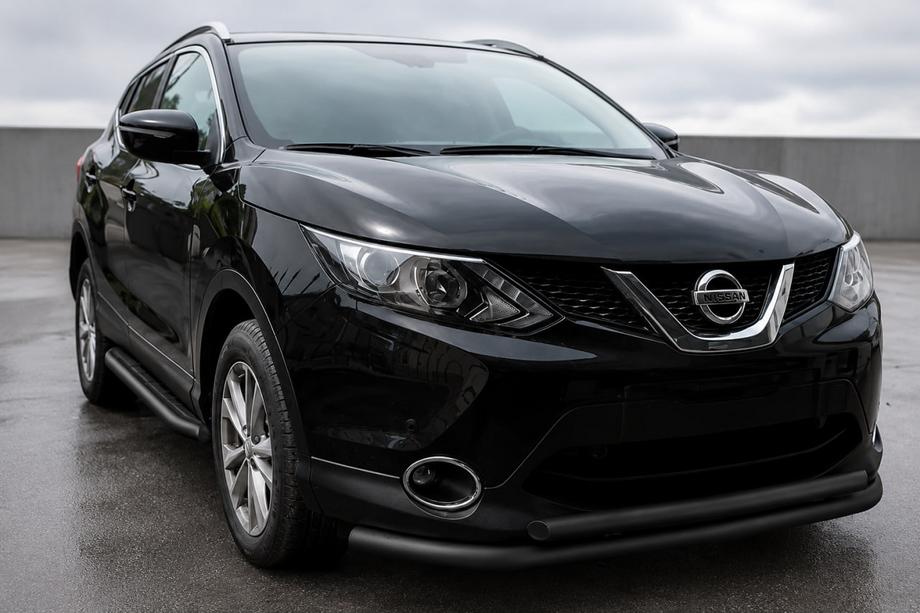 Nissan Qashqai 2014-2021 гг. Передняя защита ST014 Black (нерж. сталь) Image