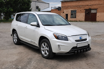 Toyota Rav 4 2006-2013 гг. Передняя защита ST015 Black (нерж. сталь) фото 2