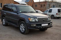 Lexus LX470 1998-2007 гг. Передняя защита ST015 Black (нерж. сталь) фото 2