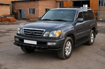 Lexus LX470 1998-2007 гг. Передняя защита ST015 Black (нерж. сталь) фото 3