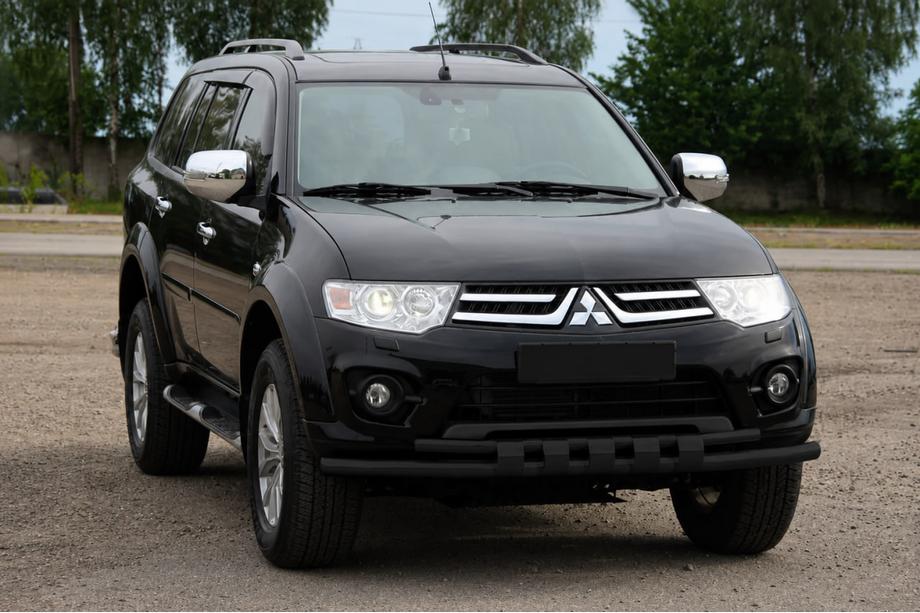 Mitsubishi L200 2006-2015 гг. Передняя защита ST015 Black (нерж. сталь) Image
