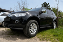 Mitsubishi Pajero Sport 2008-2015 гг. Передняя защита ST015 Black (нерж. сталь) фото 1