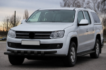 Volkswagen Amarok 2010-2022 гг. Передняя защита ST015 Black (нерж. сталь) фото 2