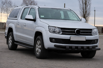 Volkswagen Amarok 2010-2022 гг. Передняя защита ST015 Black (нерж. сталь) фото 3