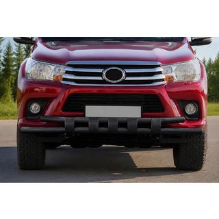 Передняя защита ST015 Black (нерж. сталь) Toyota Hilux 2015- гг. фото 1