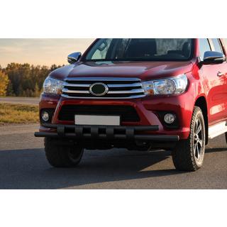 Передняя защита ST015 Black (нерж. сталь) Toyota Hilux 2015- гг. фото 2