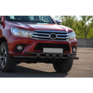 Передняя защита ST015 Black (нерж. сталь) Toyota Hilux 2015- гг. фото 3