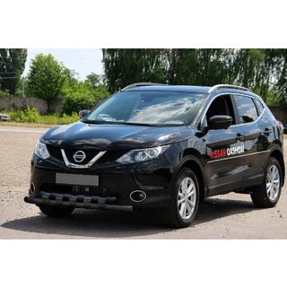 Передняя защита ST015 Black (нерж. сталь) Nissan Qashqai 2014-2021 гг. фото 2