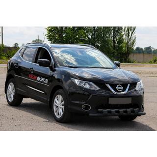 Передняя защита ST015 Black (нерж. сталь) Nissan Qashqai 2014-2021 гг. фото 3