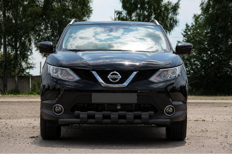 Nissan Qashqai 2014-2021 гг. Передняя защита ST015 Black (нерж. сталь) Image