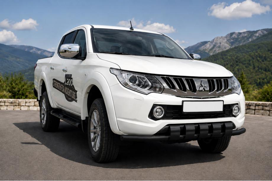Mitsubishi L200 2015-2024 гг. Передняя защита ST015 Black (нерж. сталь) Image