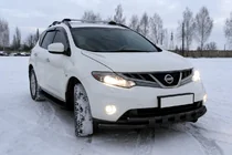 Nissan Murano 2008-2014 гг. Передняя защита ST015 Black (нерж. сталь) фото 1
