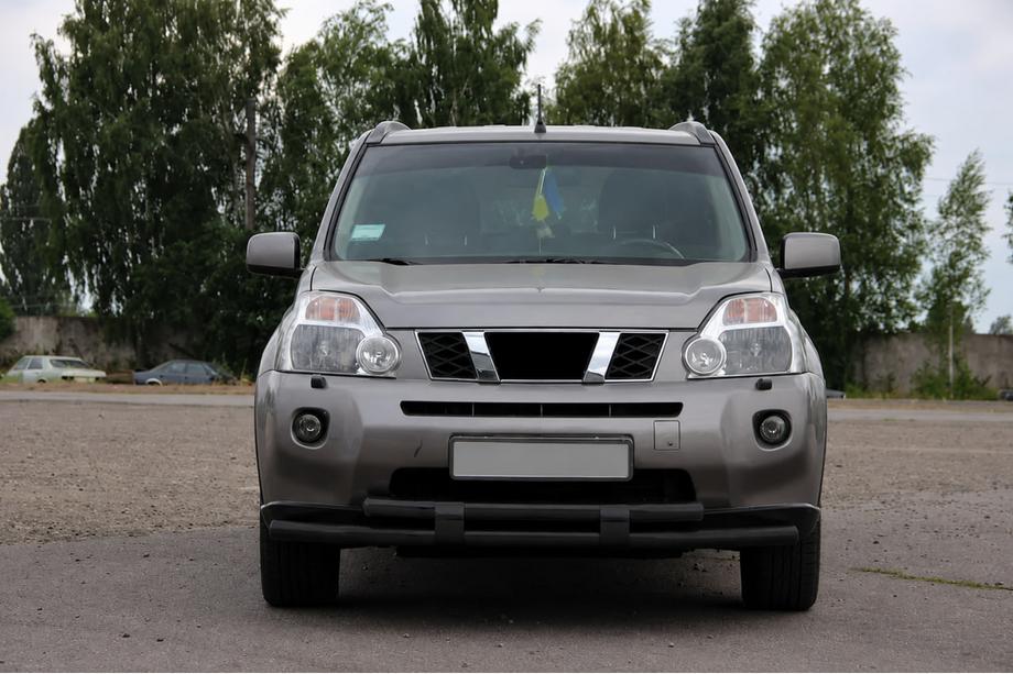 Nissan X-trail T31 2007-2014 гг. Передняя защита ST015/2 Black (нерж. сталь) Фото 3