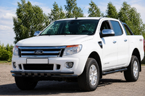 Ford Ranger 2011–2022 гг. Передняя защита ST016 Black (нерж. сталь) фото 2