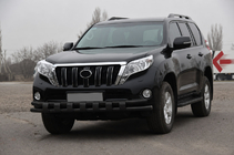 Toyota Land Cruiser Prado 150 2009-2023 гг. Передняя защита ST016-2 Black (нерж.) фото 2
