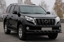 Toyota Land Cruiser Prado 150 2009-2023 гг. Передняя защита ST016-2 Black (нерж.) фото 3