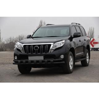 Передняя защита ST016-2 Black (нерж.) Toyota Land Cruiser Prado 150 2009-2023 гг. фото 2