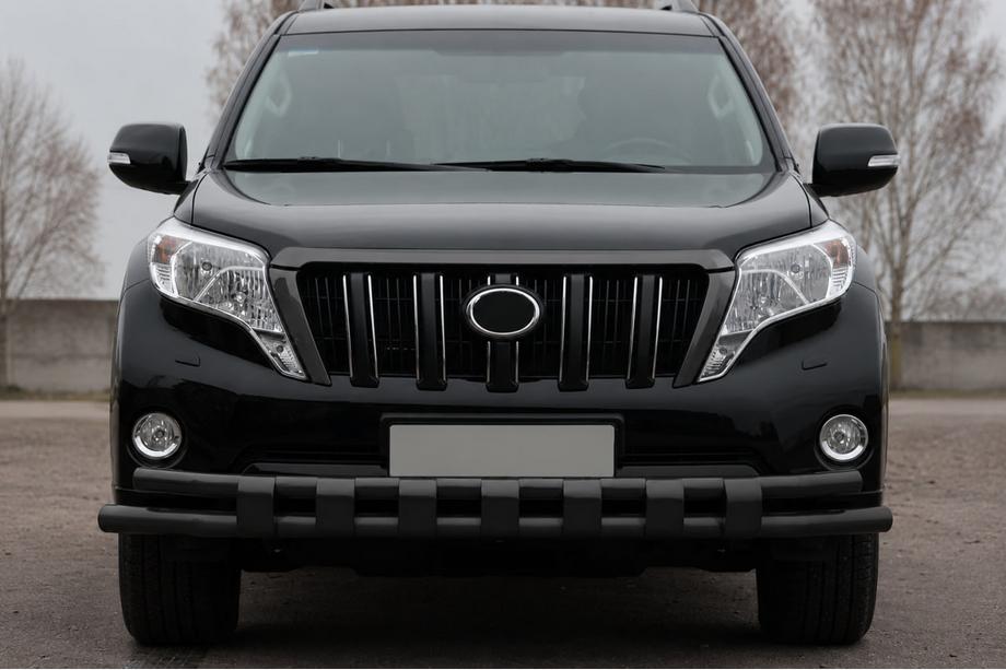 Toyota Land Cruiser Prado 150 2009-2023 гг. Передняя защита ST016-2 Black (нерж.) Image