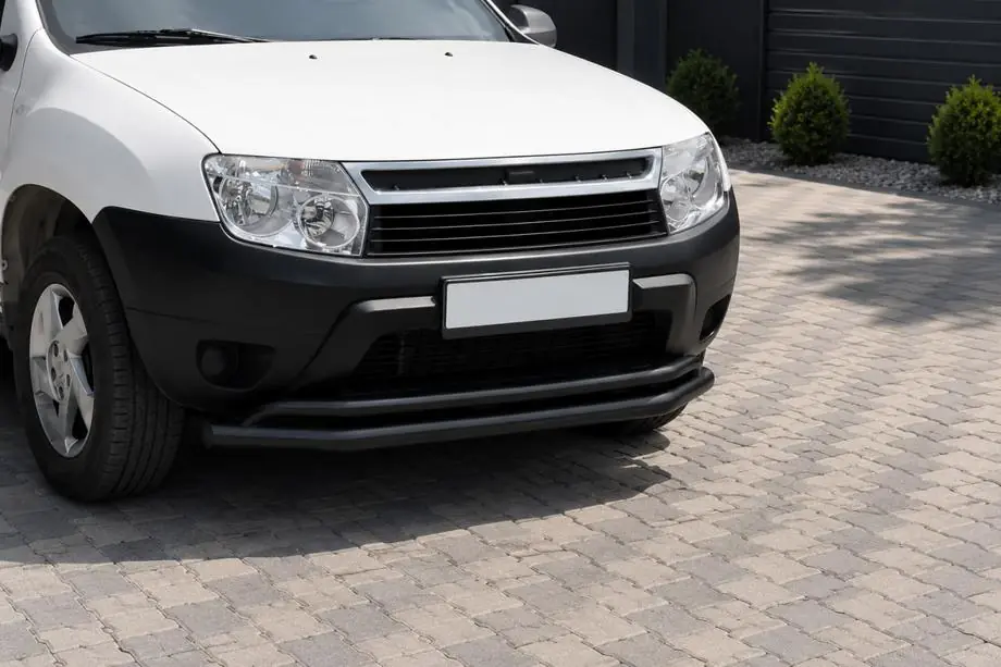 Renault Duster 2008–2017 гг. Передняя защита ST017 Black (нерж. сталь) Image