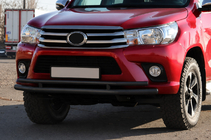 Toyota Hilux 2015- гг. Передняя защита ST018 Black (нерж. сталь) фото 4