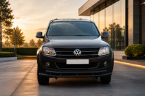 Volkswagen Amarok 2010-2022 гг. Передняя защита ST018-2 Black (нерж) фото 1
