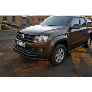 Передняя защита ST018-2 Black (нерж) фото 2