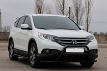 Honda CRV 2012-2016 гг. Передняя защита WT003-ST-V1 Black (нерж.) фото 2