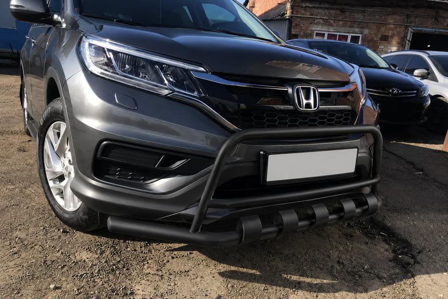 Honda CRV 2012-2016 гг. Передняя защита WT003-ST-V2 Black (нерж.) Image