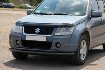 Suzuki Grand Vitara 2005-2017 гг. Передняя двойная дуга 60/42мм Black (нерж.) фото 2