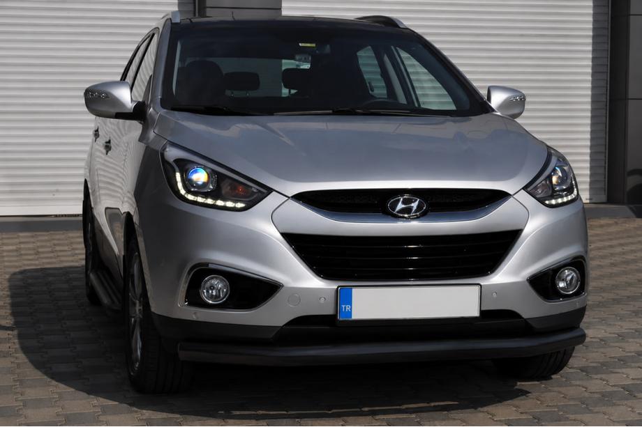 Hyundai IX-35 2010-2015 гг. Передняя дуга ST008 Black (нерж.) Фото 4