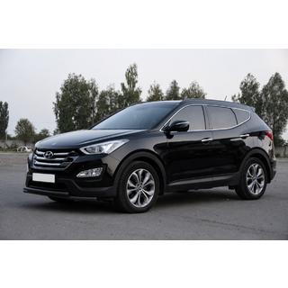 Передняя дуга защиты ST014 Black (нержавеющая сталь) Hyundai Santa Fe 3 2012-2018 гг. фото 2