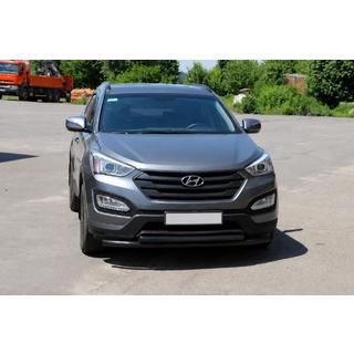 Передняя дуга защиты ST014 Black (нержавеющая сталь) Hyundai Santa Fe 3 2012-2018 гг. фото 3