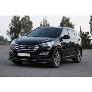 Передняя дуга защиты ST014 Black (нержавеющая сталь) Hyundai Santa Fe 3 2012-2018 гг. фото 4