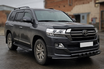 Toyota Land Cruiser 200 2007-2021 гг. Передняя дуга ST015 Black (2015+, нерж. сталь) фото 2