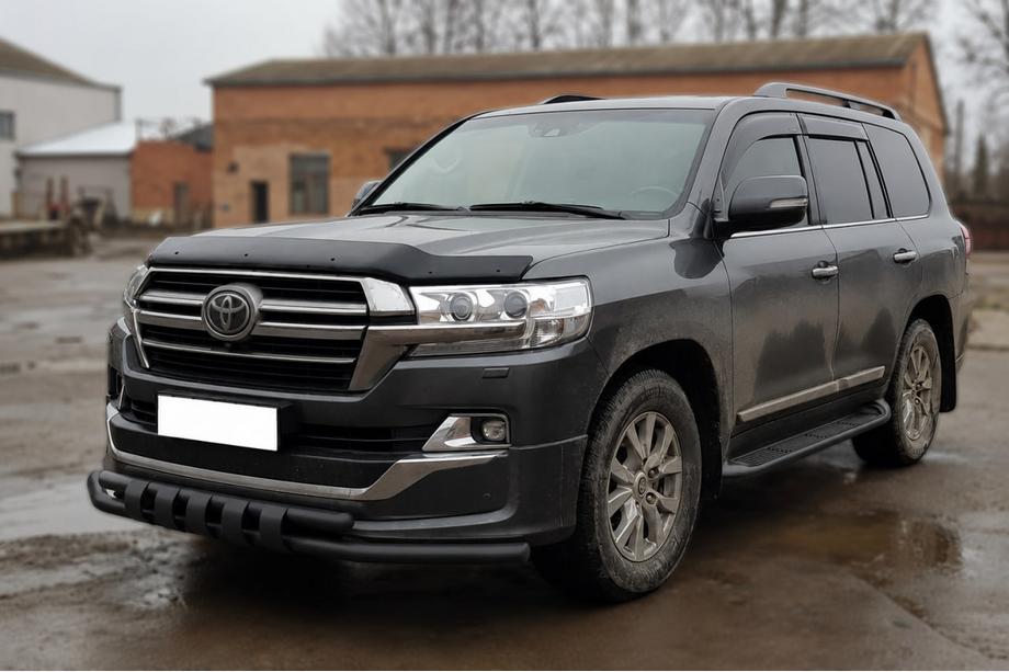 Toyota Land Cruiser 200 2007-2021 гг. Передняя дуга ST015 Black (2015+, нерж. сталь) Фото 3