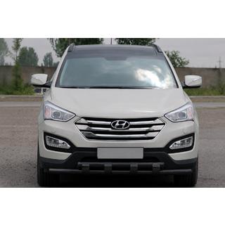 Передняя дуга ST015 Black (нерж.) Hyundai Santa Fe 3 2012-2018 гг. фото 1