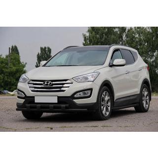 Передняя дуга ST015 Black (нерж.) Hyundai Santa Fe 3 2012-2018 гг. фото 2