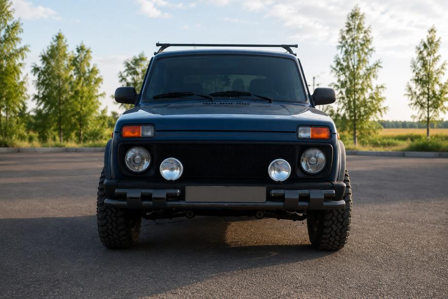 Lada Niva и Urban 1977- гг. Передняя дуга ST015 Black (нерж.) Image
