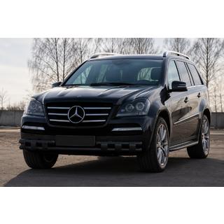 Передняя дуга ST015 Black (нерж.) Mercedes GL class X164 2006-2012 гг. фото 1