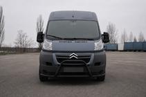 Peugeot Boxer 2006-2025 гг. Передняя дуга ST019 Black (нерж.) фото 1