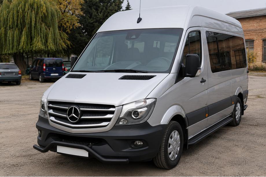 Mercedes Sprinter W906 2006–2018 гг. Передняя нижняя дуга MBSP.07.F3-04.6 Black (нерж.) Фото 1
