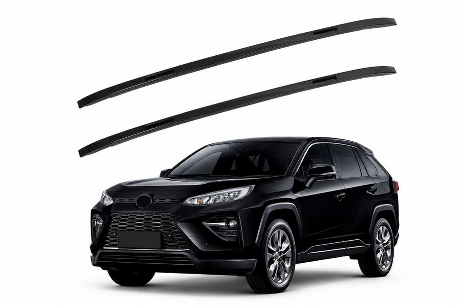 Toyota Rav 4 2019–2025 гг. Интегрированные рейлинги черные OEM (ABS-пластик, установка на клей) Image