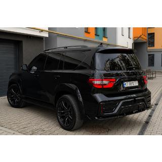 Рейлинги на крышу черные (Алюминий) Nissan Patrol Y62 2010-2024 гг. фото 1