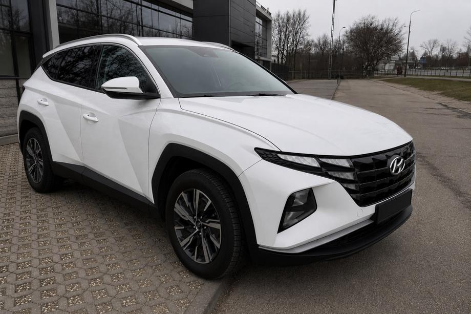 Hyundai Tucson NX4 2021- гг. Интегрированные рейлинги серые OEM (Long, алюминий, установка на клей) Фото 2