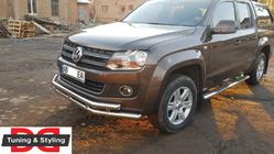 Volkswagen Amarok 2010-2022 гг. Передняя защита ST018-2 (нержавейка) фото 5