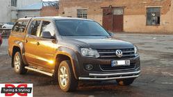 Volkswagen Amarok 2010-2022 гг. Передняя защита ST018-2 (нержавейка) фото 7