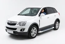 Opel Antara 2006-2017 гг. Боковые Подножки Allmond White (2 шт., Алюминий) фото 1